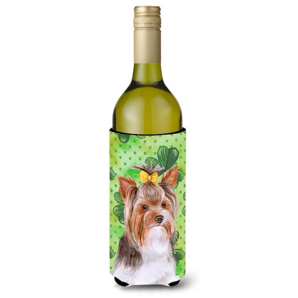 Carolines Treasures Yorkshire Terrier No.2 St. Patricks Wine Bottle Beverge Insulator Hugger - BB9897LITERK