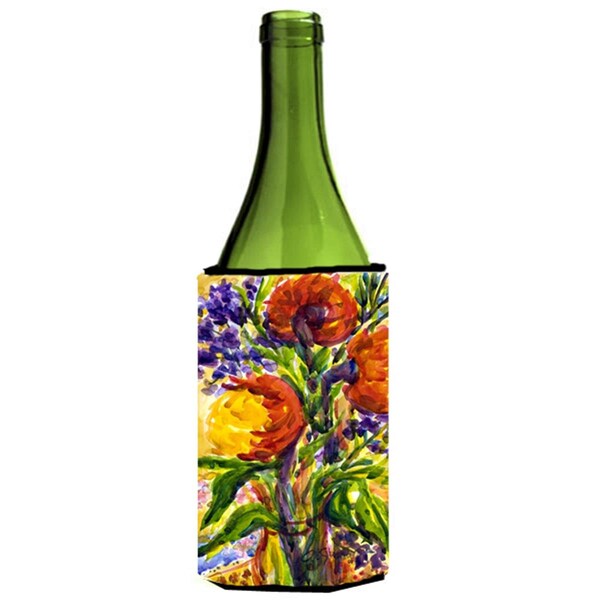 Carolines Treasures Flower Wine Bottle   Hugger - 24 oz. - 6074LITERK