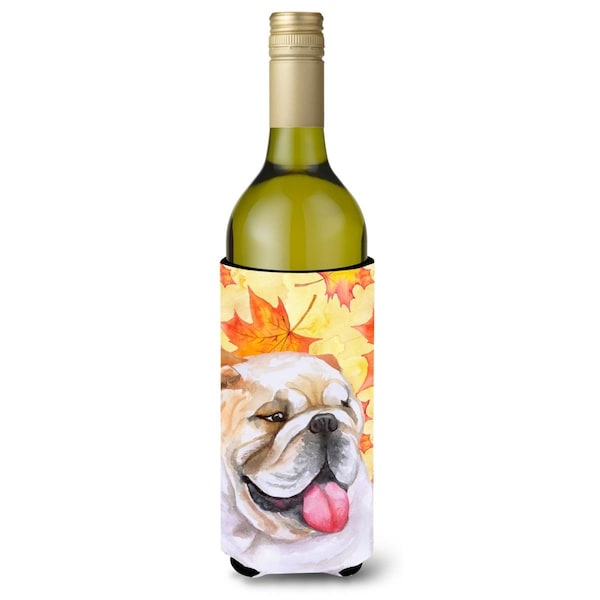 Carolines Treasures English Bulldog Fall Wine Bottle Beverge Insulator Hugger - BB9900LITERK