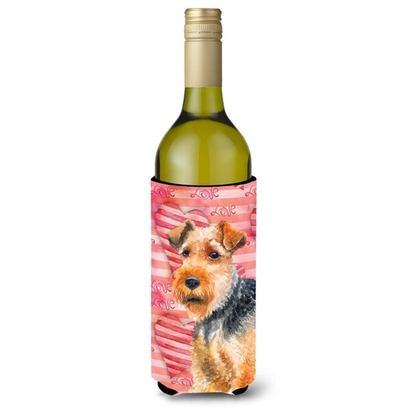 Carolines Treasures Welsh Terrier Love Wine Bottle Beverge Insulator Hugger - BB9787LITERK