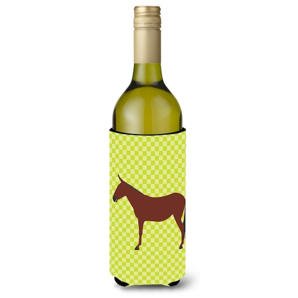 Carolines Treasures Hinny Horse Donkey Green Wine Bottle Beverge Insulator Hugger - BB7676LITERK