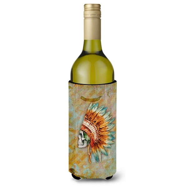 Carolines Treasures Day of the Dead Indian Skull Wine Bottle Beverge Insulator Hugger - BB5127LITERK
