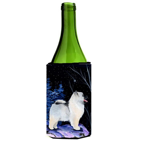 Carolines Treasures Starry Night Keeshond Wine bottle sleeve Hugger - SS8380LITERK