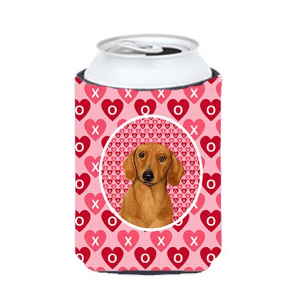 Carolines Treasures Dachshund Valentines Love And Hearts Can Or Bottle  Hugger - 12 oz. - LH9132CC
