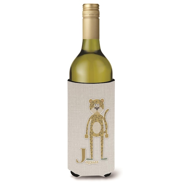 Carolines Treasures Alphabet J for Jaguar Wine Bottle Beverge Insulator Hugger - BB5735LITERK