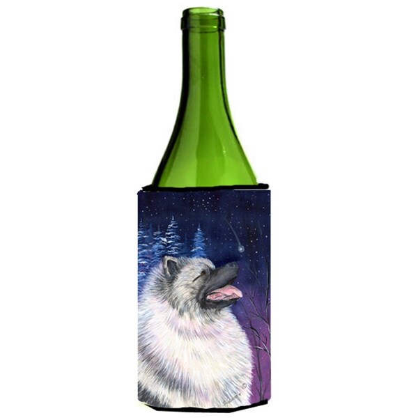 Carolines Treasures Starry Night Keeshond Wine bottle sleeve Hugger - 24 oz. - SS8350LITERK