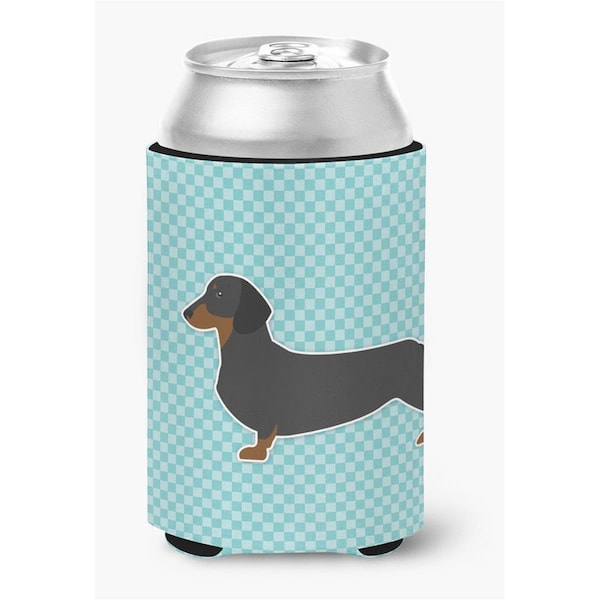 Carolines Treasures Dachshund Checkerboard Blue Can or Bottle Hugger - BB3682CC