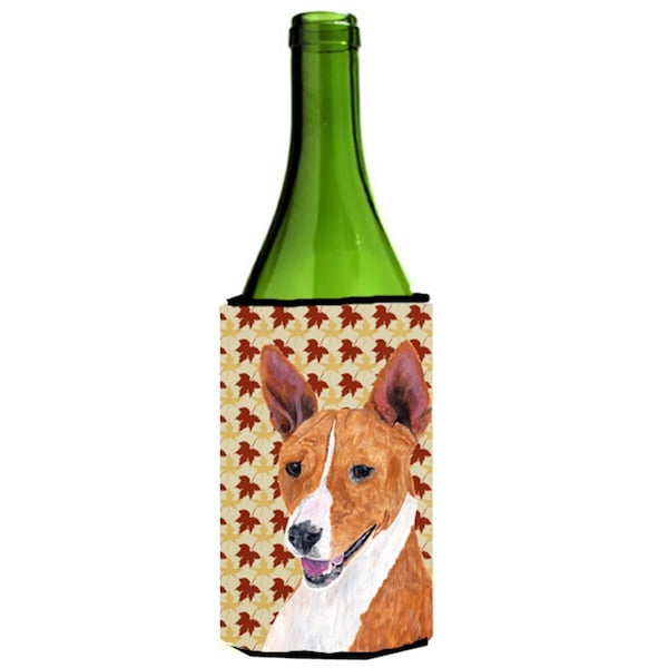 Carolines Treasures Basenji Fall Leaves Portrait Wine bottle sleeve Hugger - 24 oz. - SC9227LITERK