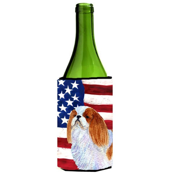Carolines Treasures Usa American Flag With English Toy Spaiel Usa Wine Bottle   Hugger - 24 oz. - SS4034LITERK