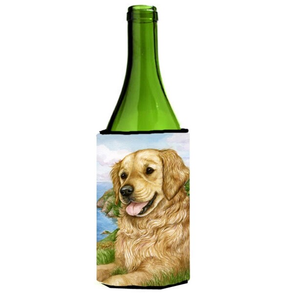 Carolines Treasures Golden Retriever by Debbie Cook Wine Bottle Can cooler Hugger - CDCO0384LITERK