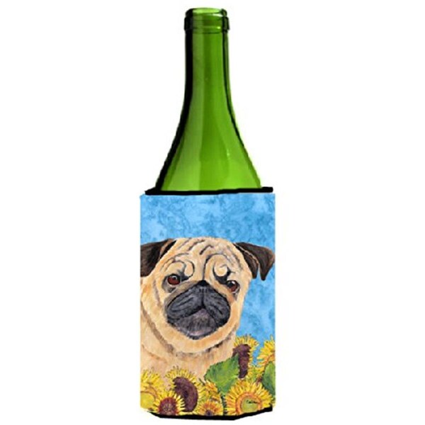 Carolines Treasures Pug Wine bottle sleeve Hugger - 24 oz. - SC9068LITERK