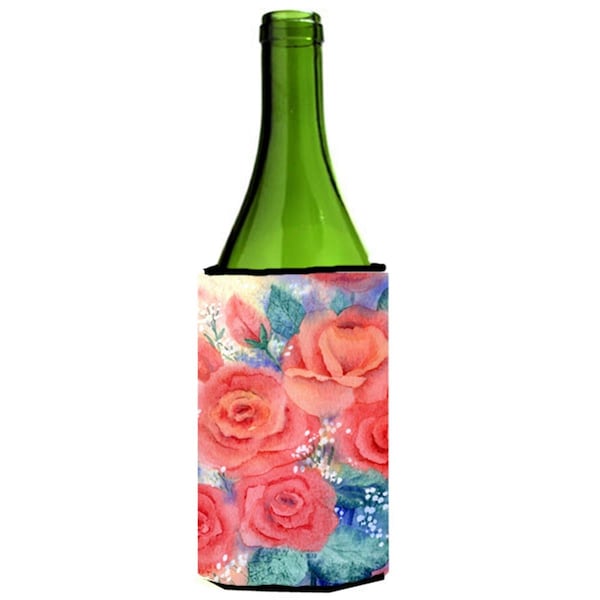 Carolines Treasures Roses Wine Bottle Can cooler Hugger - IBD0251LITERK