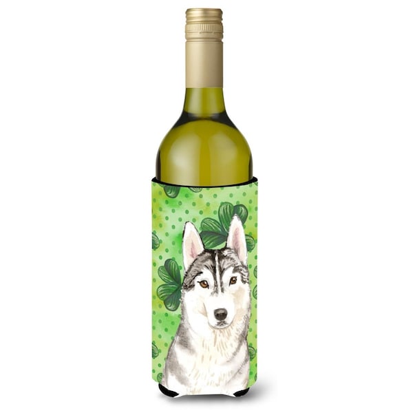 Carolines Treasures Shamrocks Siberian Husky Wine Bottle Beverge Insulator Hugger - CK1787LITERK
