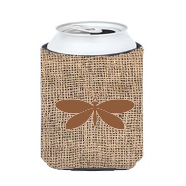 Carolines Treasures Moth Burlap And Brown Can Or Bottle  Hugger - BB1055-BL-BN-CC