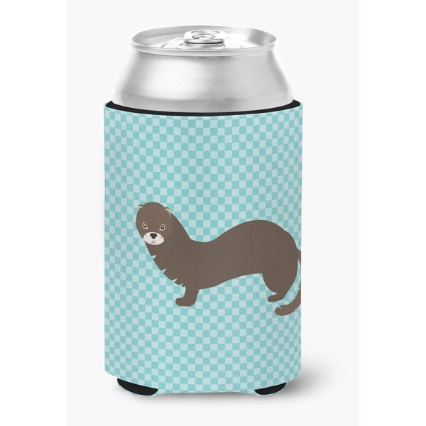Carolines Treasures Russian or European Mink Blue Check Can or Bottle Hugger - BB8042CC