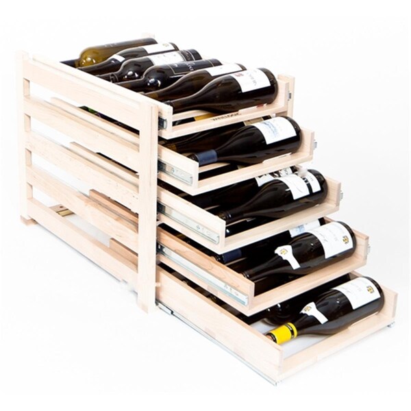 Wine Logic Five Tray 30 Bottle Storage Wine Rack - 22.25 x 18.25 x 16.13 in. - WL-MAPLE30
