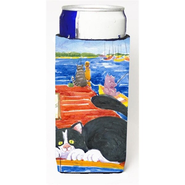 Carolines Treasures Cat Fishing from the dock Michelob Ultra s for slim cans - 6001MUK