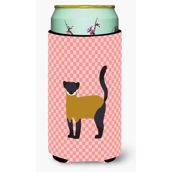 Carolines Treasures Yellow-Throated Marten Pink Check Tall Boy Beverage Insulator Hugger - BB7874TBC