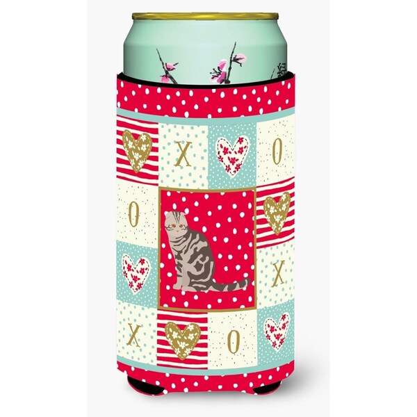 Carolines Treasures 22-24 oz Foldex Exotic Fold Cat Love Tall Boy Beverage Hugger - CK5762TBC