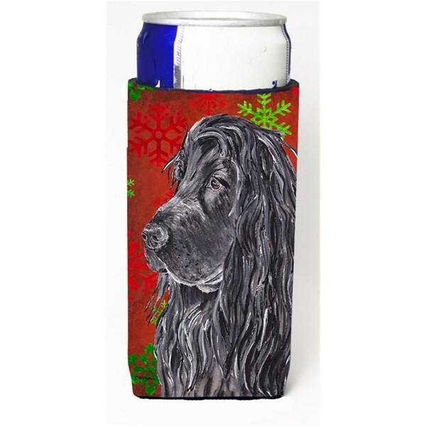 Carolines Treasures English Cocker Spaniel Red Snowflake Christmas Michelob Ultra bottle sleeves For Slim Cans - 12 oz. - SC9583MUK