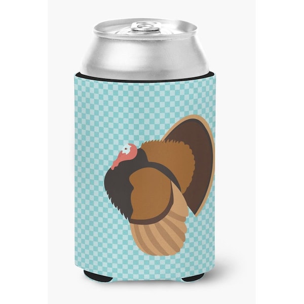 Carolines Treasures Bronze Turkey Blue Check Can or Bottle Hugger - BB8160CC