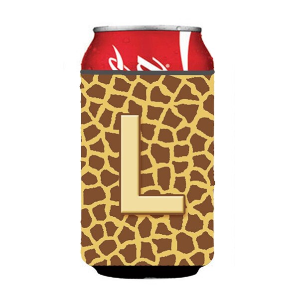 Carolines Treasures Letter L Initial Monogram - Giraffe Can Or Bottle  Hugger - CJ1025-LCC