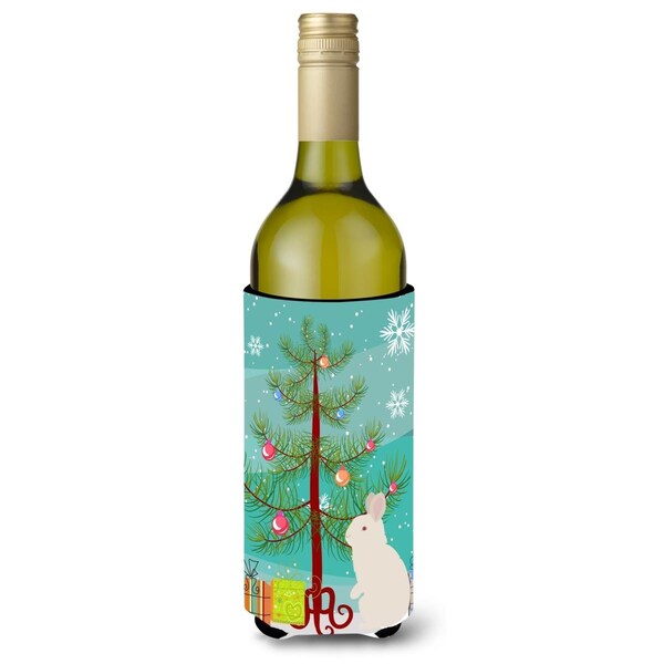 Carolines Treasures New Zealand White Rabbit Christmas Wine Bottle Beverge Insulator Hugger - BB9332LITERK