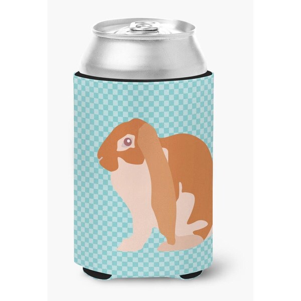 Carolines Treasures English Lop Rabbit Blue Check Can or Bottle Hugger - BB8136CC