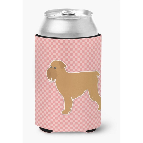 Carolines Treasures Brussels Griffon Checkerboard Pink Can or Bottle Hugger - BB3640CC