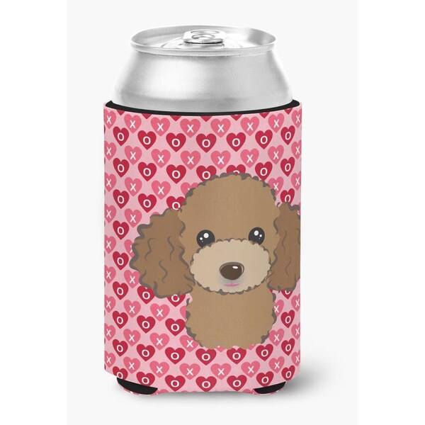 Carolines Treasures Chocolate Brown Poodle Hearts Can or Bottle Hugger - BB5326CC