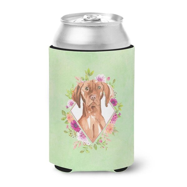 Carolines Treasures Vizsla Green Flowers Can or Bottle Hugger - CK4392CC