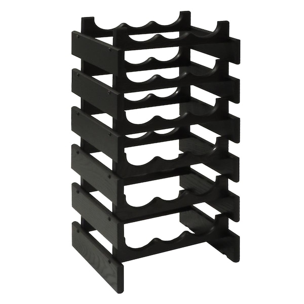 Wooden Mallet 18 Bottle Dakota Wine Rack, Black - WR36BK