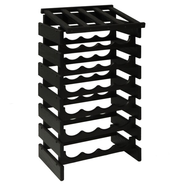 Wooden Mallet 28 Bottle Dakota Wine Rack with Display Top - Black - WRD46BK