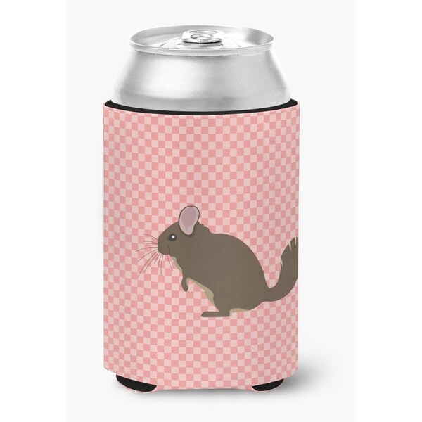 Carolines Treasures Chinchilla Pink Check Can or Bottle Hugger - BB7875CC
