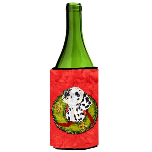 Carolines Treasures Dalmatian Christmas Wreath Wine bottle sleeve Hugger - 24 oz. - SS4182LITERK