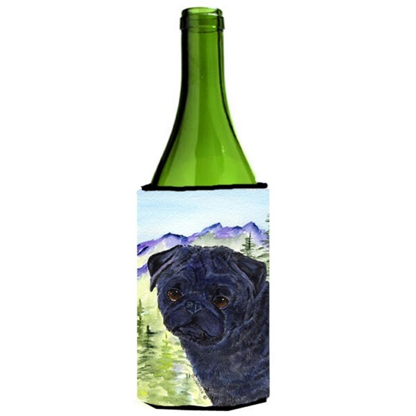 Carolines Treasures Pug Wine bottle sleeve Hugger - SS8420LITERK
