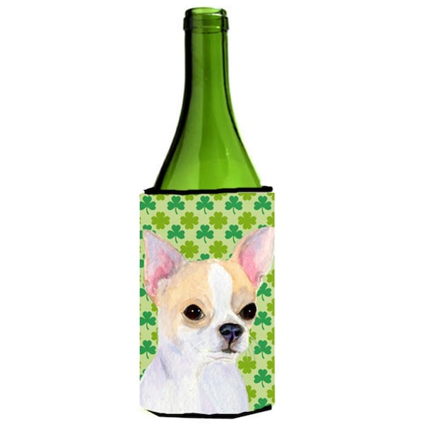 Carolines Treasures Chihuahua St. Patricks Day Shamrock Wine bottle sleeve Hugger 24 oz. - SS4405LITERK