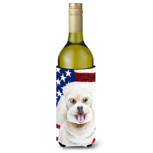 Carolines Treasures Bichon Frise Patriotic Wine Bottle Beverge Insulator Hugger - CK1388LITERK
