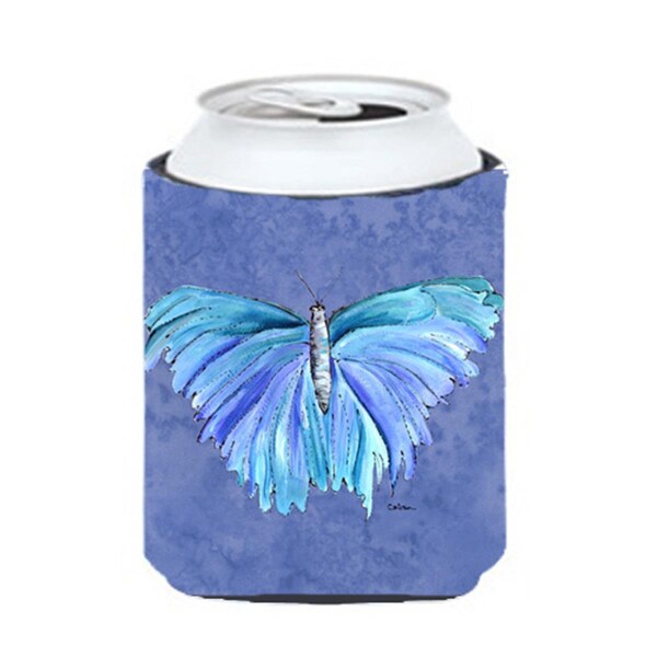 Carolines Treasures Butterfly On Slate Blue Can Or bottle sleeve Hugger - 12 oz. - 8855CC