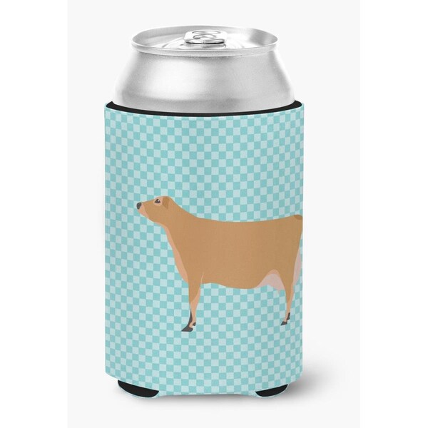 Carolines Treasures Jersey Cow Blue Check Can or Bottle Hugger - BB8003CC