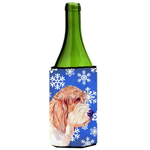 Carolines Treasures Petit Basset Griffon Vendeen Winter Holiday Wine bottle sleeve Hugger - LH9307LITERK