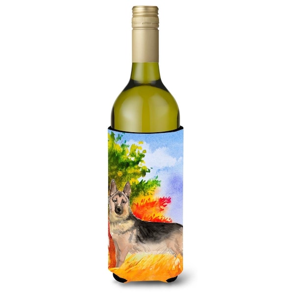 Carolines Treasures Fall German Shepherd Wine Bottle Beverage Insulator Hugger - CK1942LITERK