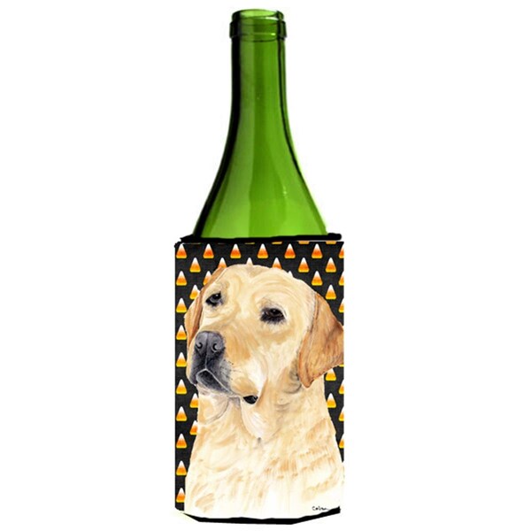 Carolines Treasures Labrador Yellow Candy Corn Halloween Wine Bottle Hugger - 24 oz. - SC9198LITERK