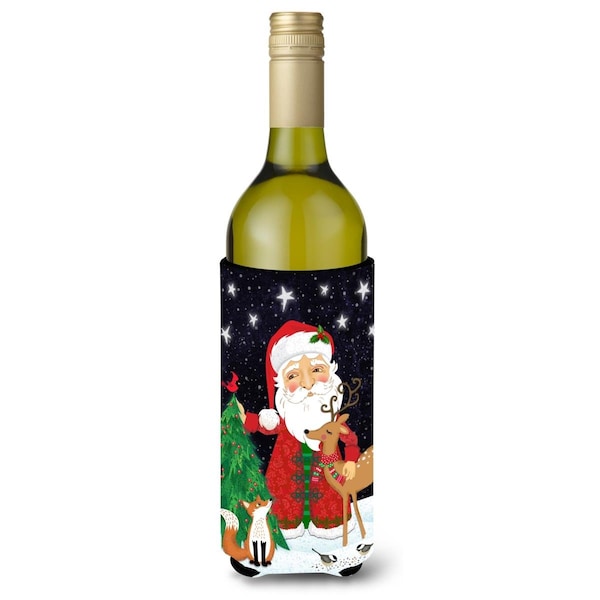 Carolines Treasures Santa Claus Christmas Wine Bottle Beverage Insulator Hugger - VHA3033LITERK