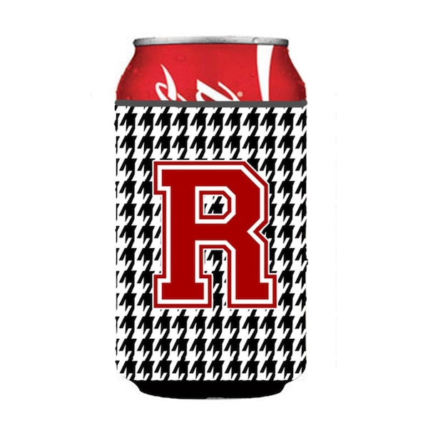 Carolines Treasures Monogram - Houndstooth Can or Bottle  Hugger Initial R - CJ1021-RCC