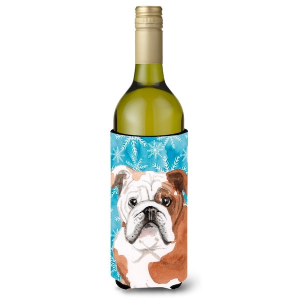 Carolines Treasures English Bulldog Winter Wine Bottle Beverge Insulator Hugger - BB9451LITERK