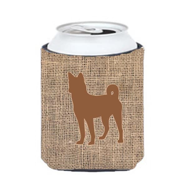 Carolines Treasures Basenji Burlap And Brown Can Or Bottle  Hugger - BB1110-BL-BN-CC