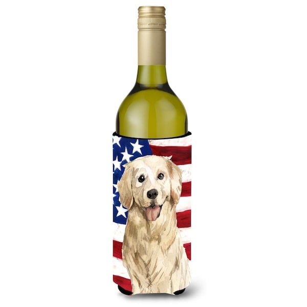 Carolines Treasures Patriotic USA Golden Retriever Wine Bottle Beverge Insulator Hugger - CK1730LITERK