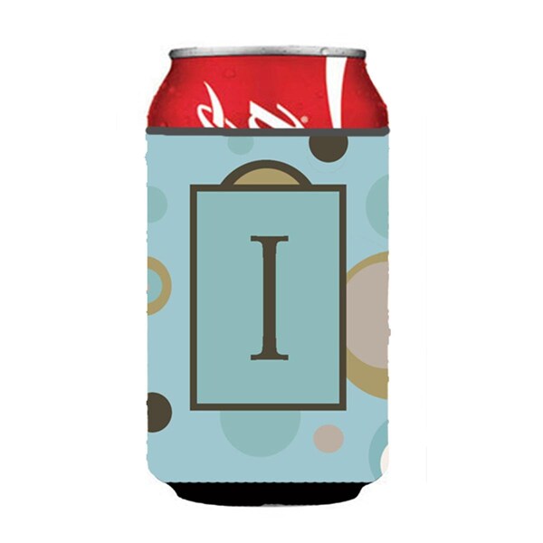 Carolines Treasures Letter I Initial Monogram - Blue Dots Can Or Bottle  Hugger - CJ1013-ICC