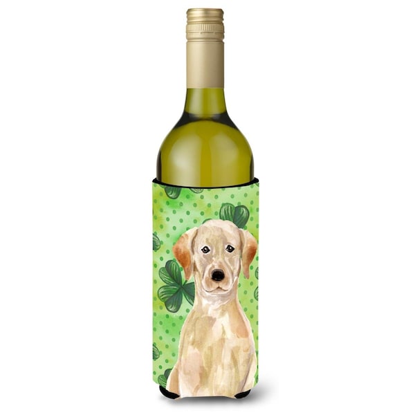 Carolines Treasures Yellow Labrador St. Patricks Wine Bottle Beverge Insulator Hugger - BB9541LITERK